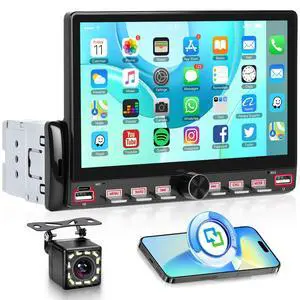 Single Din Car Radio Stereo, 7 inch Touch Screen Radio for Car Stereo Receivers, 1 Din Bluetooth Radio, HD Backup Camera, SWC, Mirror Link, Support FM/EQ/SD/AUX, USB Fast Charging Single Din Car Radio Stereo, 7 inch Touch Screen Radio for Car Stereo Receivers, 1 Din Bluetooth Radio, HD Backup Camera, SWC, Mirror Link, Support FM/EQ/SD/AUX, USB Fast Charging