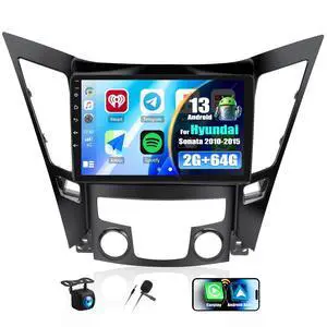 2G+64G for Hyundai Sonata 2010-2015 Radio Android 13 Car Stereo Wireless Apple CarPlay Android Auto Mirror Link GPS 9 HD Touchscreen Bluetooth Car Radio FM/WiFi+Backup Camera Mic Camera&Mic 2G+64G for Hyundai Sonata 2010-2015 Radio Android 13 Car Stereo Wireless Apple CarPlay Android Auto Mirror Link GPS 9 HD Touchscreen Bluetooth Car Radio FM/WiFi+Backup Camera Mic Camera&Mic