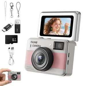 Mini Keychain Camera - HD Thumb Camera, 1.47-inch Flip Screen | Multiple Shooting & Recording Modes | Portable Digital Camera with SD Card for Travel, Party | Ideal Fashion Pendant Gift Mini Keychain Camera - HD Thumb Camera, 1.47-inch Flip Screen | Multiple Shooting & Recording Modes | Portable Digital Camera with SD Card for Travel, Party | Ideal Fashion Pendant Gift