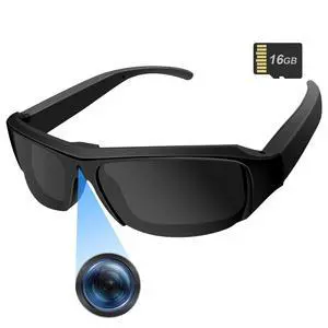 Camera Sunglasses Sports Action Camera Glasses 1080P Video Smart Glasses Cam UV Protection Polarized Lens Support Photos/Videos Recording mit 16GB Micro SD Card & Card Reader for Outdoor Activities Camera Sunglasses Sports Action Camera Glasses 1080P Video Smart Glasses Cam UV Protection Polarized Lens Support Photos/Videos Recording mit 16GB Micro SD Card & Card Reader for Outdoor Activities