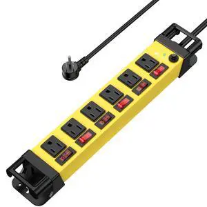 6 Outlet Power Strip with 6 Individual Switches & Cord Manager 1200J 6FT | Wall Mount Heavy Duty Power Strip Home Office Garage Industrial Workshop 6 Outlet Power Strip with 6 Individual Switches & Cord Manager 1200J 6FT | Wall Mount Heavy Duty Power Strip Home Office Garage Industrial Workshop
