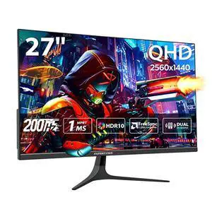 27 inch 1440P Gaming Monitor, 200Hz/144Hz Fast IPS 2K Computer Monitor with Speaker, Free-Sync & G-SYNC, 125% sRGB, HDR10, HDMI x2, DisplayPort x2, Compatible with Switch/Xbox/PS5, VESA Mountable 27 inch 1440P Gaming Monitor, 200Hz/144Hz Fast IPS 2K Computer Monitor with Speaker, Free-Sync & G-SYNC, 125% sRGB, HDR10, HDMI x2, DisplayPort x2, Compatible with Switch/Xbox/PS5, VESA Mountable