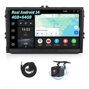 4+64G Car Stereo for Golf Passat SEAT Skoda MK5/MK6 | Android 14 9'' CarPlay Android Auto Touchscreen Headunit DSP DSP digital sound processing, Bluetooth, swc, fits Volkswagen 4+64G Car Stereo for Golf Passat SEAT Skoda MK5/MK6 | Android 14 9'' CarPlay Android Auto Touchscreen Headunit DSP DSP digital sound processing, Bluetooth, swc, fits Volkswagen