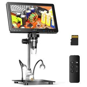 EDM9 Max Digital Coin Microscope with Light, 10" IPS TV/PC Display | 20MP UHD, Camera & Video, 1500X LED Full Lighting View, 12.6" Bracket & Large Base, For Coin Collector & Soldering Repair EDM9 Max Digital Coin Microscope with Light, 10" IPS TV/PC Display | 20MP UHD, Camera & Video, 1500X LED Full Lighting View, 12.6" Bracket & Large Base, For Coin Collector & Soldering Repair