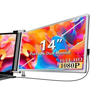 Laptop Screen Extender, 14" Laptop Monitor Extender | IPS FHD 1080P, Dual Portable Monitor for 13.5" -16.5" Laptops, No Driver Needed, Plug & Play for Wins, Mac, Android Laptop Screen Extender, 14" Laptop Monitor Extender | IPS FHD 1080P, Dual Portable Monitor for 13.5" -16.5" Laptops, No Driver Needed, Plug & Play for Wins, Mac, Android