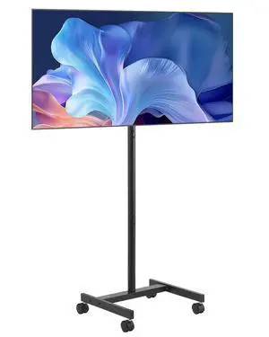 Rolling TV Stand, Mobile TV Cart for 17-55 Inch Screens, Portrait to Landscape, Portable TV Stand with Wheels Holds up to 44 lbs for Living Room, Bedroom, Office, Outdoor, Max VESA 200x200mm Rolling TV Stand, Mobile TV Cart for 17-55 Inch Screens, Portrait to Landscape, Portable TV Stand with Wheels Holds up to 44 lbs for Living Room, Bedroom, Office, Outdoor, Max VESA 200x200mm