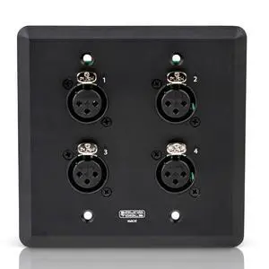 SoundTools WallCAT Female XLR Black 4 Channel XLR Wall Plate | Shielded CAT5/6/7 Cables Supports Analog Audio AES3 DMX and Intercom No Solder Installation with Durable Aluminum Finish SoundTools WallCAT Female XLR Black 4 Channel XLR Wall Plate | Shielded CAT5/6/7 Cables Supports Analog Audio AES3 DMX and Intercom No Solder Installation with Durable Aluminum Finish