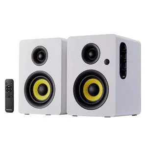 SW206 80W 2.0 Active Bookshelf Speakers, Dual-Mode Creator & Music | 4" Carbon Fiber + 25mm Silk Dome, 24bit DAC, 6.35mm TRS Balanced + (Optical/Coaxial/AUX/USB/BT) Inputs, MDF, (Pair, White) SW206 80W 2.0 Active Bookshelf Speakers, Dual-Mode Creator & Music | 4" Carbon Fiber + 25mm Silk Dome, 24bit DAC, 6.35mm TRS Balanced + (Optical/Coaxial/AUX/USB/BT) Inputs, MDF, (Pair, White)