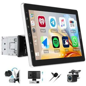10.1 Inch Single Din Car Radio Stereo with Wireless CarPlay&Android Auto, Detachable Touch Screen Radio with Mirror Link AM/FM Radio Bluetooth EQ Audio SWC+Backup Camera+MIC 10.1 Inch Single Din Car Radio Stereo with Wireless CarPlay&Android Auto, Detachable Touch Screen Radio with Mirror Link AM/FM Radio Bluetooth EQ Audio SWC+Backup Camera+MIC
