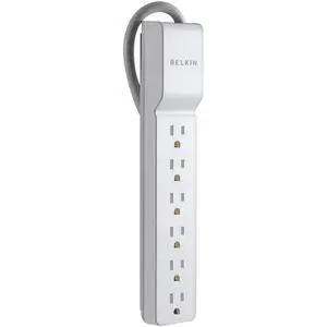 6-Outlet Surge Protector Power Strip, 555J, 2.5ft, Straight Plug | heavy-duty power strip, compact straight plug, desktop computer, home office, TV, gaming setup 6-Outlet Surge Protector Power Strip, 555J, 2.5ft, Straight Plug | heavy-duty power strip, compact straight plug, desktop computer, home office, TV, gaming setup