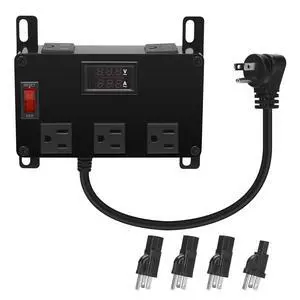 Media Cabinet Power Strip, 5 Outlets, Half Width, Compatible with On-Q Media Cabinets, 3 IEC C13 Adapters, 1 IEC C7 Adapter, AC1031 Media Cabinet Power Strip, 5 Outlets, Half Width, Compatible with On-Q Media Cabinets, 3 IEC C13 Adapters, 1 IEC C7 Adapter, AC1031