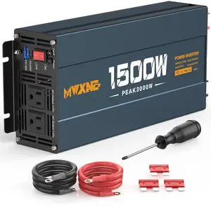 1500W Power Inverter, 12V DC to 120V AC Converter with Dual AC Outlets,QC3.0 18W USB and 30W Type-C, Car Inverter for Truck RV Home - Navy Blue/Black 1500W Power Inverter, 12V DC to 120V AC Converter with Dual AC Outlets,QC3.0 18W USB and 30W Type-C, Car Inverter for Truck RV Home - Navy Blue/Black