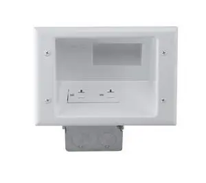 Electronics 45-0072-WH Commercial Grade Recessed Wall Plate Cable Pass Through, Mid-Size Low Voltage AV/HDMI Cord Hider with 20A Duplex Power Receptacle, TV & Home Theater, White Electronics 45-0072-WH Commercial Grade Recessed Wall Plate Cable Pass Through, Mid-Size Low Voltage AV/HDMI Cord Hider with 20A Duplex Power Receptacle, TV & Home Theater, White