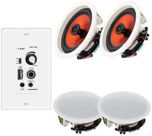 6.5 Inch Bluetooth Ceiling Speakers,600W 2-Way System with Wall Amplifier,for Home Theater, Living Room,Office,Kichten,Study Room,Basement,Covered Patio and Flush Mount (4 Speakers) 6.5 Inch Bluetooth Ceiling Speakers,600W 2-Way System with Wall Amplifier,for Home Theater, Living Room,Office,Kichten,Study Room,Basement,Covered Patio and Flush Mount (4 Speakers)