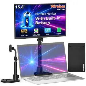 15.6" 1080P Wireless Portable Monitor Battery-Powered with Magnetic Stand | Support AirPlay Miracast, USB-C HDMI Travel Display, 2nd Screen for Laptop MacBook PC Phone Tablet, Built-in Battery(4-5H) 15.6" 1080P Wireless Portable Monitor Battery-Powered with Magnetic Stand | Support AirPlay Miracast, USB-C HDMI Travel Display, 2nd Screen for Laptop MacBook PC Phone Tablet, Built-in Battery(4-5H)