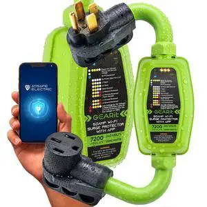 50 Amp RV Surge Protector with WiFi and App Support - Real Time Monitor V/A/W, NEMA 14-50P/R 7200J, Waterproof Outdoor for RV Camper Travel Trailer 50 Amp RV Surge Protector with WiFi and App Support - Real Time Monitor V/A/W, NEMA 14-50P/R 7200J, Waterproof Outdoor for RV Camper Travel Trailer