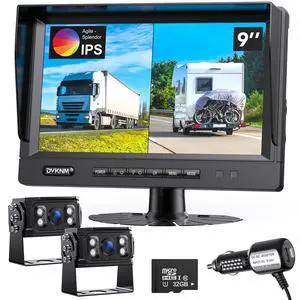 Wired Backup Camera System, 9" 1080P IPS Monitor & 2 Rear View Camera | Back Up Camera for Truck RV Trailer Tractor Skid Steer, Loop Recording Dual Split Screen IP69 Waterproof Night Vision TH102 Wired Backup Camera System, 9" 1080P IPS Monitor & 2 Rear View Camera | Back Up Camera for Truck RV Trailer Tractor Skid Steer, Loop Recording Dual Split Screen IP69 Waterproof Night Vision TH102