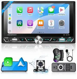 Double Din Car Stereo 6.8" Touchscreen Wireless Apple CarPlay Android Auto | 2.5D G+G IPS In-cell Touchscreen,Bluetooth,Backup Camera,Mirror Link,FM AM RDS,USB/Type-C Fast Charge,SWC Double Din Car Stereo 6.8" Touchscreen Wireless Apple CarPlay Android Auto | 2.5D G+G IPS In-cell Touchscreen,Bluetooth,Backup Camera,Mirror Link,FM AM RDS,USB/Type-C Fast Charge,SWC