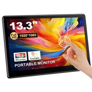 Industrial Touchscreen Monitor 13.3 inch, FHD 1920×1080 IPS Laptop Touch Monitor HDMI VGA Display Support VESA Mount Compatible with Laptops PC Mac (13.3 Inch) Industrial Touchscreen Monitor 13.3 inch, FHD 1920×1080 IPS Laptop Touch Monitor HDMI VGA Display Support VESA Mount Compatible with Laptops PC Mac (13.3 Inch)
