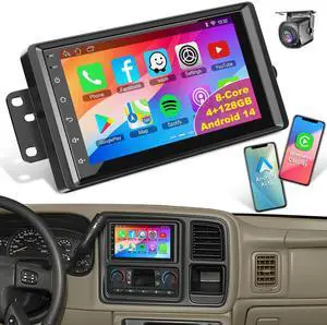(4+128GB)Car Radio for 2003-2006 Chevrolet Chevy Silverado GMC Sierra Yukon | Android 14,7 Inch IPS Touch Screen, sierra radio with Bluetooth/WiFi/GPS/FM/SWC/Backup Camera (4+128GB)Car Radio for 2003-2006 Chevrolet Chevy Silverado GMC Sierra Yukon | Android 14,7 Inch IPS Touch Screen, sierra radio with Bluetooth/WiFi/GPS/FM/SWC/Backup Camera