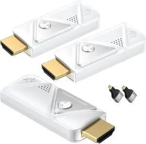 Wireless HDMI Transmitter and 2 Receivers, 4K Decode 1080P Output | Stream from PC/Laptop/Projector to 2 Monitors/TVs| 328FT Long Range| Business/Conference/Home Theater Wireless HDMI Transmitter and 2 Receivers, 4K Decode 1080P Output | Stream from PC/Laptop/Projector to 2 Monitors/TVs| 328FT Long Range| Business/Conference/Home Theater