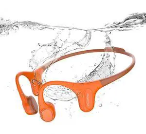 Run Plus Bone Conduction Headphones, IP68 Waterproof, 32GB MP3 | 8H Playtime Open-Ear Bluetooth 5.2, Deep Bass, Secure Fit for Running Swimming & Gym, Orange Run Plus Bone Conduction Headphones, IP68 Waterproof, 32GB MP3 | 8H Playtime Open-Ear Bluetooth 5.2, Deep Bass, Secure Fit for Running Swimming & Gym, Orange