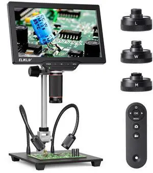 4K Magnetic 3 Lens Digital Microscope TL301, 7" HDMI Coin Magnifier | Soldering Electronics Repair Scope with 10 Stand, Whole Coin View for Collectors, IPS Screen, Side Light, DIY Grid Line, 16G 4K Magnetic 3 Lens Digital Microscope TL301, 7" HDMI Coin Magnifier | Soldering Electronics Repair Scope with 10 Stand, Whole Coin View for Collectors, IPS Screen, Side Light, DIY Grid Line, 16G