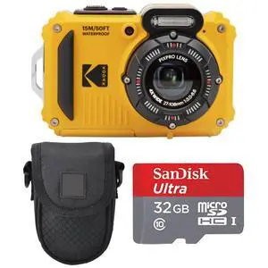 Kodak PIXPRO WPZ2 Rugged Waterproof Digital Camera Bundle with Black Point & Shoot Case + 32GB microSDHC Card (Yellow) Bundle (3 Items) Kodak PIXPRO WPZ2 Rugged Waterproof Digital Camera Bundle with Black Point & Shoot Case + 32GB microSDHC Card (Yellow) Bundle (3 Items)