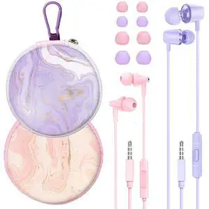 2-Pack Teens Wired Earbuds with Cases, 3.5mm School Headphones, Crack | 2-Pack Teens Wired Student Earbuds with Carabiner Clips to Attach on School Backpacks, 2 Aesthetic Cases & Mics 2-Pack Teens Wired Earbuds with Cases, 3.5mm School Headphones, Crack | 2-Pack Teens Wired Student Earbuds with Carabiner Clips to Attach on School Backpacks, 2 Aesthetic Cases & Mics