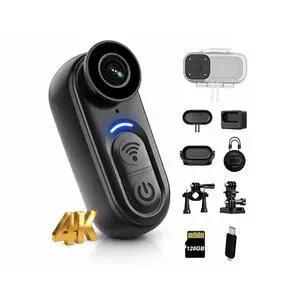 4K Mini Body Camera 128GB Wearable Camera with Stabilization | Capture hands-free POV videos with 6-axis stabilization, magnetic mount for cycling, travel and outdoor adventures 4K Mini Body Camera 128GB Wearable Camera with Stabilization | Capture hands-free POV videos with 6-axis stabilization, magnetic mount for cycling, travel and outdoor adventures