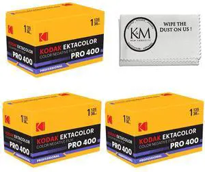 Ektacolor PRO 400 Color Negative Film | 35mm Roll Film (36 Exposures) 3 Rolls + Cloth Ektacolor PRO 400 Color Negative Film | 35mm Roll Film (36 Exposures) 3 Rolls + Cloth