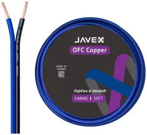 Speaker Wire 14 Gauge 50FT Oxygen-Free Copper Audio Cable, Blueblack | 14AWG 2 Conductors HighFlex Cable for Automotive Stereo, Home Theater, In-wall and Commercial Sound System, Audio Cable DIY Speaker Wire 14 Gauge 50FT Oxygen-Free Copper Audio Cable, Blueblack | 14AWG 2 Conductors HighFlex Cable for Automotive Stereo, Home Theater, In-wall and Commercial Sound System, Audio Cable DIY
