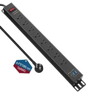 8 Outlet Heavy Duty Power Strip with USB PD 20W, Surge Protector 6FT Cord Long Power Strip with USB A & USB C, Wide Spaced and Wall Mount Metal Powerstrip for Home Office Garage Workshop 8 Outlet Heavy Duty Power Strip with USB PD 20W, Surge Protector 6FT Cord Long Power Strip with USB A & USB C, Wide Spaced and Wall Mount Metal Powerstrip for Home Office Garage Workshop