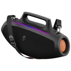 Barrel Bluetooth Boombox Speaker Water-Resistant Wireless Portable Speaker, with LED Lightshow Mode, 12 Hour Battery, Multi-Link, & USB-C & USB-A Output Charging (Black) Barrel Bluetooth Boombox Speaker Water-Resistant Wireless Portable Speaker, with LED Lightshow Mode, 12 Hour Battery, Multi-Link, & USB-C & USB-A Output Charging (Black)
