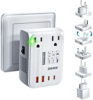 220V to 110V Converter for European Travel for Hair Straighteners | 6 in 1 350W Voltage Converter US to Europe, Power Converter Adapter Combo with PD Chargers for Shaver Toothbrush Laptop Phone 220V to 110V Converter for European Travel for Hair Straighteners | 6 in 1 350W Voltage Converter US to Europe, Power Converter Adapter Combo with PD Chargers for Shaver Toothbrush Laptop Phone