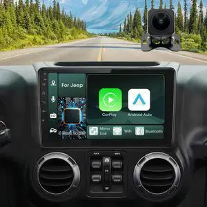 Car Radio Stereo for Jeep Wrangler JK 2007-2018 Grand Cherokee Patriot Compass Dodge Ram, Touch Screen Car Stereo with Bluetooth, Carplay, Android Auto, Backup Camera, Head Unit for Jeep JK Car Radio Stereo for Jeep Wrangler JK 2007-2018 Grand Cherokee Patriot Compass Dodge Ram, Touch Screen Car Stereo with Bluetooth, Carplay, Android Auto, Backup Camera, Head Unit for Jeep JK