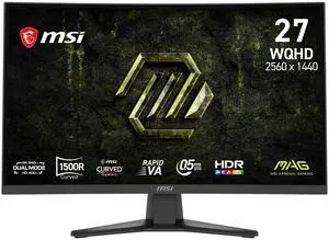 MAG 275CQDF X24 27-inch 2560 x 1440 (QHD) Gaming Monitor, AMD FreeSync Premium, Dual Mode with WQHD 240Hz and HD 400Hz, HDR Ready, HDMI, VGA Port, VESA, Tilt, 0.5ms, Black MAG 275CQDF X24 27-inch 2560 x 1440 (QHD) Gaming Monitor, AMD FreeSync Premium, Dual Mode with WQHD 240Hz and HD 400Hz, HDR Ready, HDMI, VGA Port, VESA, Tilt, 0.5ms, Black