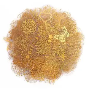 Die Cut Golden Holographic Stickers, 360-Piece Glitter Translucent Decorative Decals PET Self-Adhesive Scrapbooking Supplies Set for Craft Projects Photo Album Laptop Resin Art Die Cut Golden Holographic Stickers, 360-Piece Glitter Translucent Decorative Decals PET Self-Adhesive Scrapbooking Supplies Set for Craft Projects Photo Album Laptop Resin Art