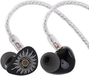 Kiwi Ears x B_Media: Chorus in Ear Monitor,DLC Diaphragm Dynamic Driver Wired Earbuds CNC Metal Faceplate IEM,with Dual Silver-Plated Cable,Earphones for Audiophile (1, Black, 3.5mm No Mic) Kiwi Ears x B_Media: Chorus in Ear Monitor,DLC Diaphragm Dynamic Driver Wired Earbuds CNC Metal Faceplate IEM,with Dual Silver-Plated Cable,Earphones for Audiophile (1, Black, 3.5mm No Mic)