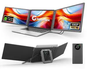 15.6" Triple Laptop Screen Extender with Power Bank, FHD 1080P IPS | Triple Monitor, Fits 13-17" Laptops (Mac/Windows/Android), Ideal for Home Office/Small Business 15.6" Triple Laptop Screen Extender with Power Bank, FHD 1080P IPS | Triple Monitor, Fits 13-17" Laptops (Mac/Windows/Android), Ideal for Home Office/Small Business
