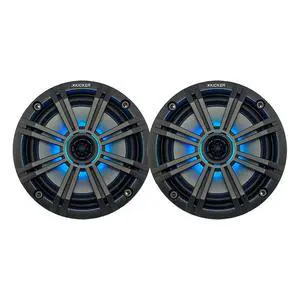 6.5" 195 Watt Peak Power Marine OEM Replacement RGB Multicolor LED Boat Audio Speakers (Pair) with Charcoal Grilles 6.5" 195 Watt Peak Power Marine OEM Replacement RGB Multicolor LED Boat Audio Speakers (Pair) with Charcoal Grilles