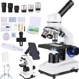 Microscope for Adults & Kids,40x-2000x Compound Microscope with Dual LED Illumination,Great for School Labs & Home Schooling Microscope for Adults & Kids,40x-2000x Compound Microscope with Dual LED Illumination,Great for School Labs & Home Schooling