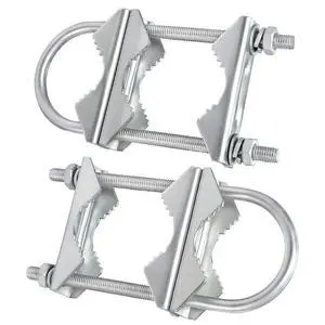 Double Antenna Mast Clamp V Jaw Block with U Bolts, Heavy Duty Mast to Mast Mount Bracket Kit for Outdoor Antenna 2 Sets Double Antenna Mast Clamp V Jaw Block with U Bolts, Heavy Duty Mast to Mast Mount Bracket Kit for Outdoor Antenna 2 Sets
