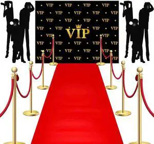 6.5 x 5 ft VIP Photography Backdrop Red Carpet Backdrop Film Movie Banner Paparazzi Props Party Accessory and Runner Red Carpet Runner 2.6 x 15 ft with Tape for Theme Party Decorations 6.5 x 5 ft VIP Photography Backdrop Red Carpet Backdrop Film Movie Banner Paparazzi Props Party Accessory and Runner Red Carpet Runner 2.6 x 15 ft with Tape for Theme Party Decorations