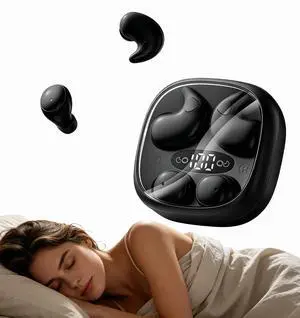 Flat Sleep Earbuds for Side Sleepers, Invisible Mini Earbuds for Small Ear Canals, Bluetooth 5.4, 66H Battery, Noise Blocking, Waterproof, LED Display for Sleep, Work & Travel(Black) Flat Sleep Earbuds for Side Sleepers, Invisible Mini Earbuds for Small Ear Canals, Bluetooth 5.4, 66H Battery, Noise Blocking, Waterproof, LED Display for Sleep, Work & Travel(Black)