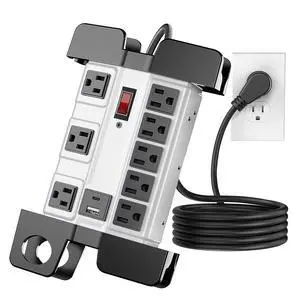Heavy Duty Power Strip with USB 6FT, 2000 Joules, 15A/1875W | 8 Outlets, Metal Surge Protector Power Strip, Wide Spaced, Wall Mount, Extension Cord with Flat Plug for Workshop Garage Shop Heavy Duty Power Strip with USB 6FT, 2000 Joules, 15A/1875W | 8 Outlets, Metal Surge Protector Power Strip, Wide Spaced, Wall Mount, Extension Cord with Flat Plug for Workshop Garage Shop