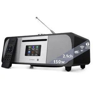 M6P CD Player, FM, Bluetooth, Powerful HiFi, Subwoofer, Black | 2.8in colour display, 40 presets, remote control, wooden cabinet, headphone jack, internal subwoofer, EQ modes, remote M6P CD Player, FM, Bluetooth, Powerful HiFi, Subwoofer, Black | 2.8in colour display, 40 presets, remote control, wooden cabinet, headphone jack, internal subwoofer, EQ modes, remote