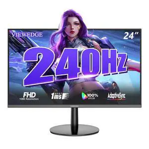 Gaming Monitor 24 inch 240Hz, VA 1ms, FHD 1080p Computer Monitor | HDR 10 100% sRGB, Bluelight Filter, 2 HDMI & 1 DP Port, Support Adaptive Sync and Wall Mounted Gaming Monitor 24 inch 240Hz, VA 1ms, FHD 1080p Computer Monitor | HDR 10 100% sRGB, Bluelight Filter, 2 HDMI & 1 DP Port, Support Adaptive Sync and Wall Mounted