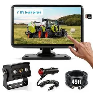 1080P Wired Backup Camera System for Skid Steer, 7" DVR IPS Touchscreen with AHD IP69K Water/Dust Proof Rear Camera, Vibration-Proof 20G for Hitching, Farm Work, UTV, Tractor, Truck, Combine 1080P Wired Backup Camera System for Skid Steer, 7" DVR IPS Touchscreen with AHD IP69K Water/Dust Proof Rear Camera, Vibration-Proof 20G for Hitching, Farm Work, UTV, Tractor, Truck, Combine