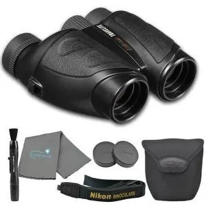 Travelite 12x25 Binoculars (7279) Travel Bundle - Black With Lens Pen, Carry Case, and Lens Cloth - High Powered Compact for Adults - Bird Watching, Hunting, Hiking Travelite 12x25 Binoculars (7279) Travel Bundle - Black With Lens Pen, Carry Case, and Lens Cloth - High Powered Compact for Adults - Bird Watching, Hunting, Hiking